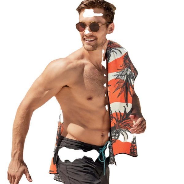 Custom Sublimation Printed Suede Microfiber Waffle Beach Towel 03